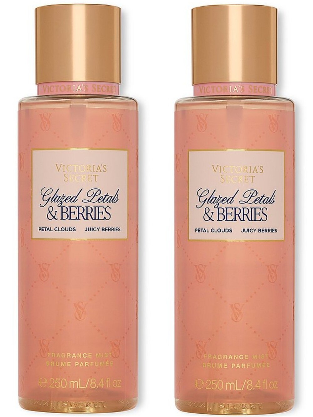 Victoria's Secret Glazed Petals & Berries Fragrance Mist Set of 2 NEW RARE